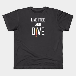 Helldivers "Live Free And Dive" White Text Kids T-Shirt